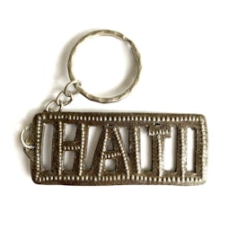 Sleutelhanger metaal tekst "Haiti" - S.123 - metalart