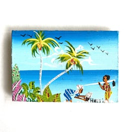 NIEUW: Minischilderijtje (Magneet) 'Haiti tafereel'
