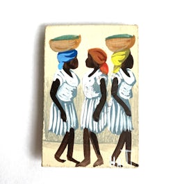 NIEUW: minischilderijtje 'Haitiaanse dames' - KM.022 -