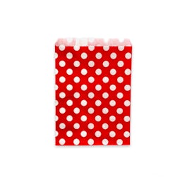 Kraftzakjes rood met witte dots (20 st.) 13x16 cm.
